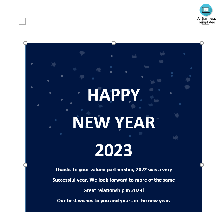new year wishes email modèles