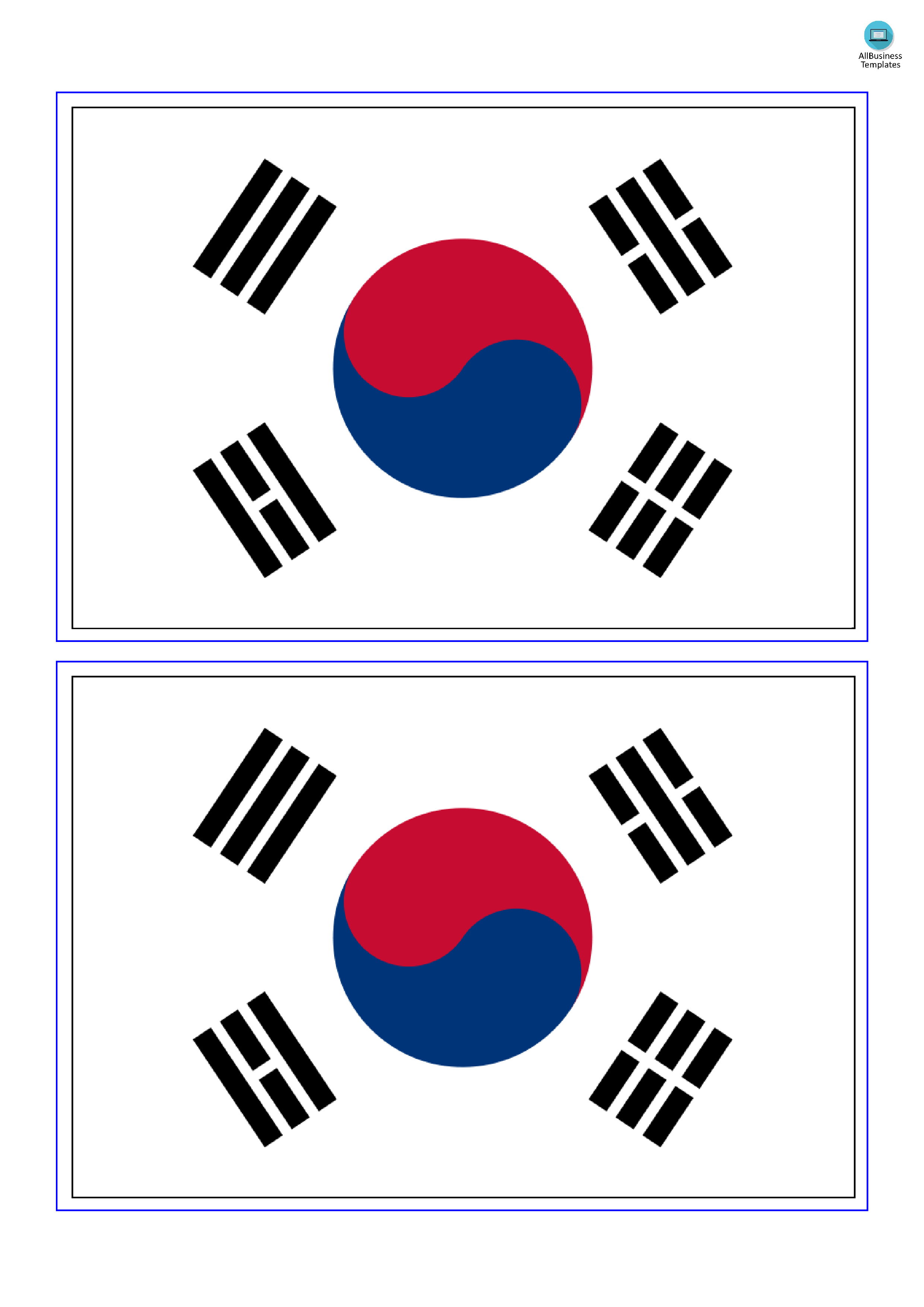 South Korea Flag Templates at