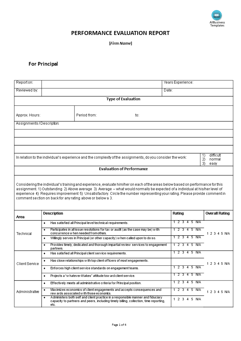 hr performance evaluation report Hauptschablonenbild