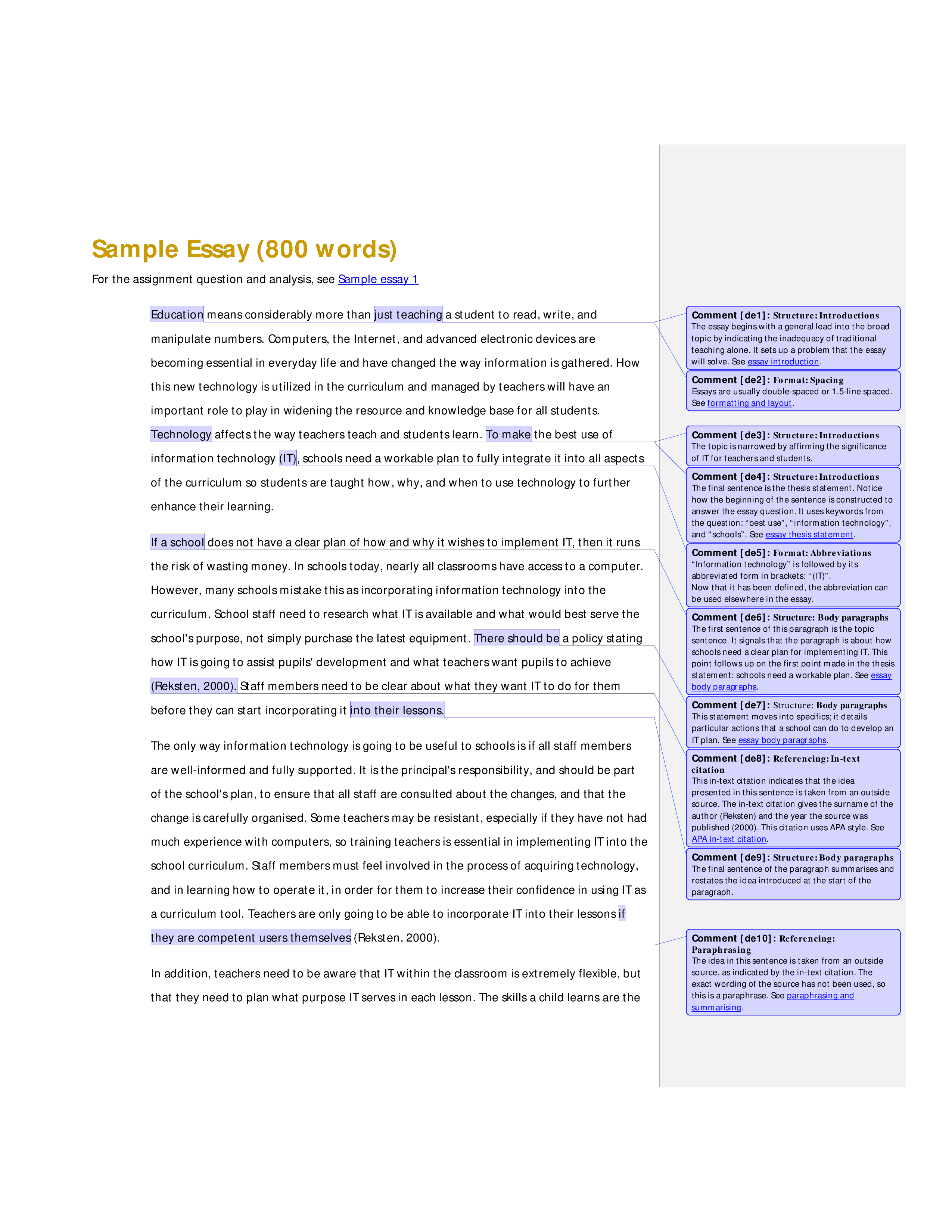 Short Informative Essay Sample 模板