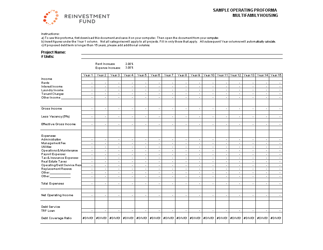 proforma excel template