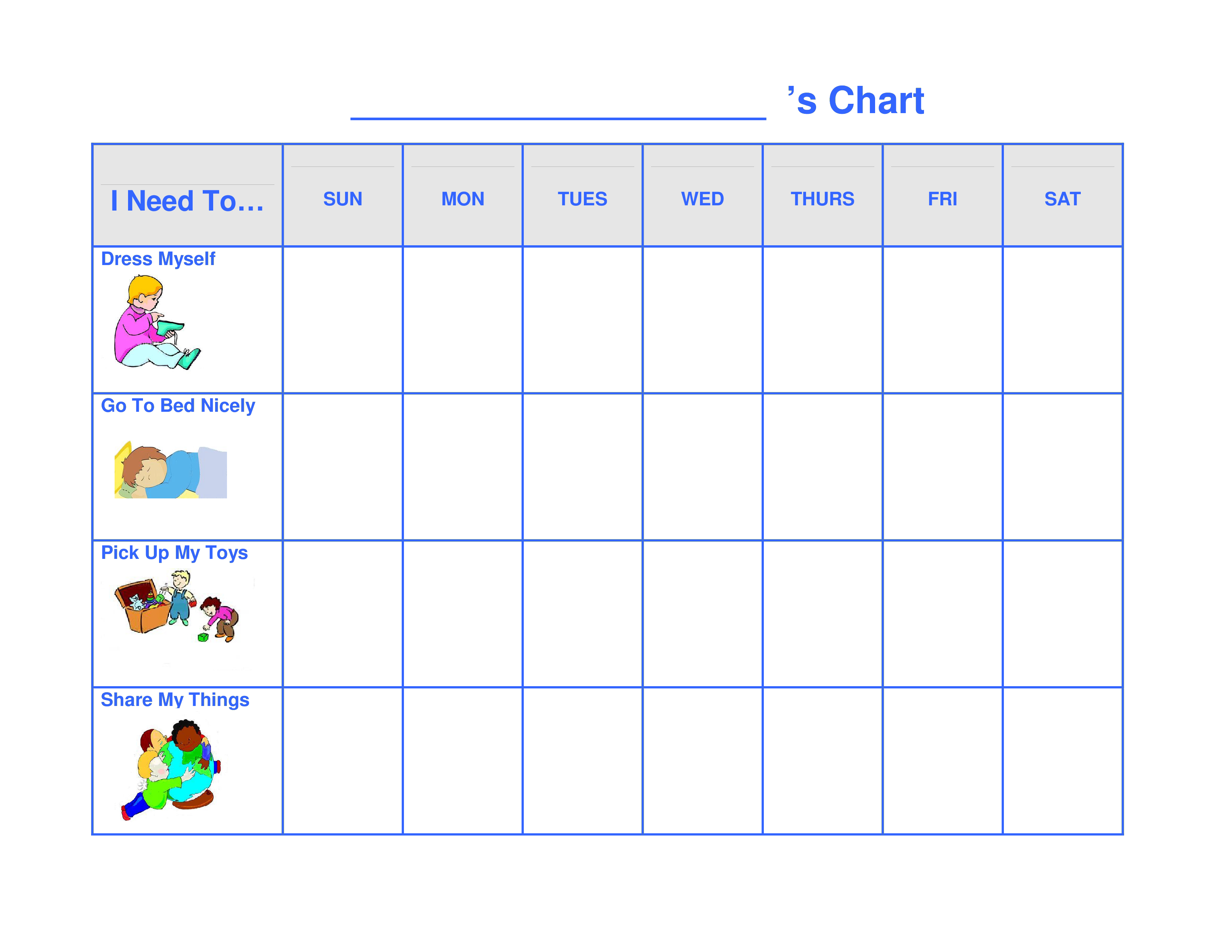 Printable Behavior Chart Template