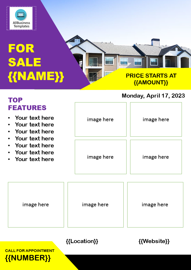commercial real estate flyer template free plantilla imagen principal