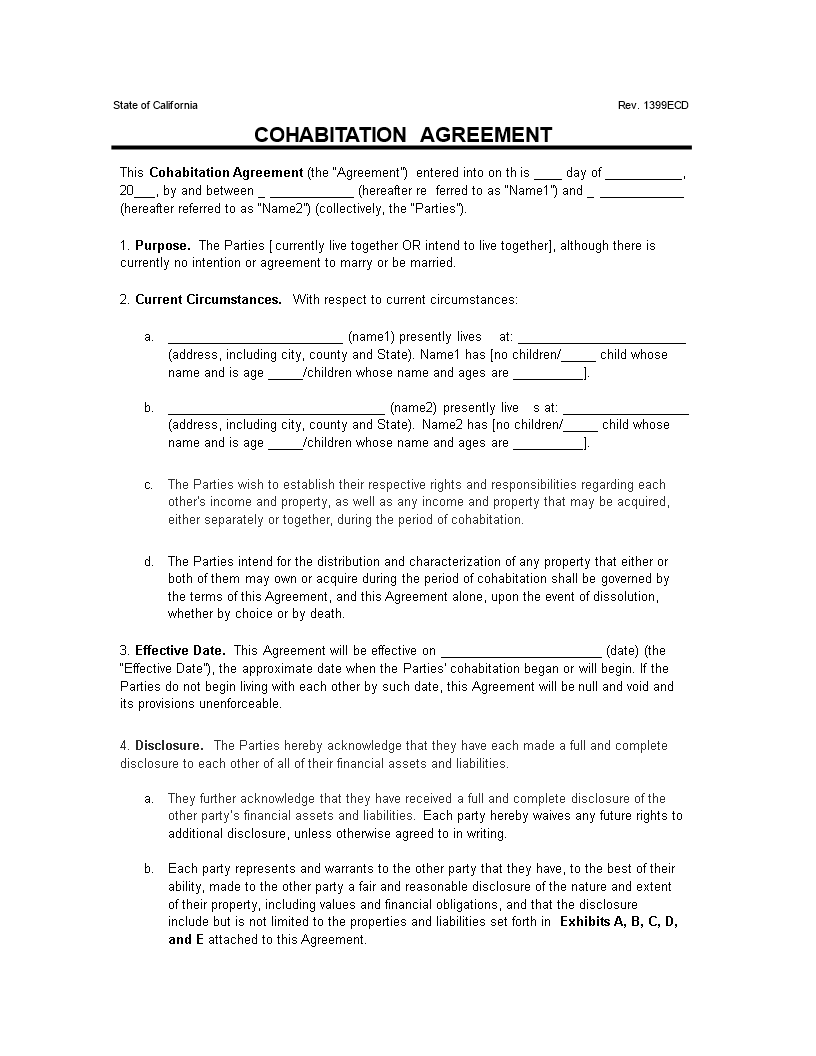 cohabitation agreement v2.0 modèles