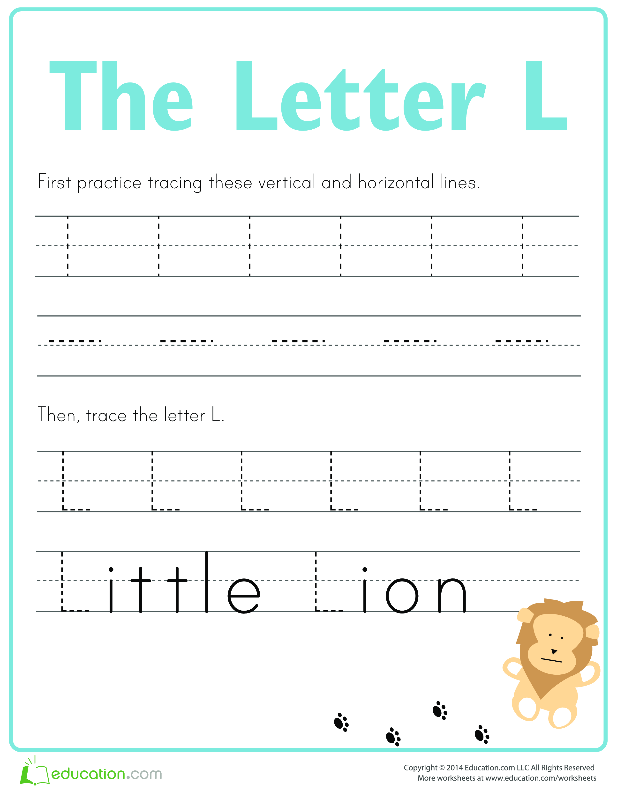 learn to write letter l voorbeeld afbeelding 