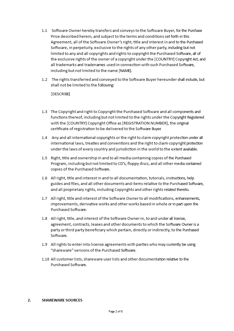 Assignment All rights in software | Templates at allbusinesstemplates.com