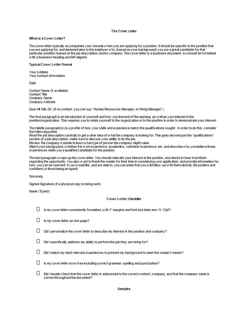 resume cover letter word modèles