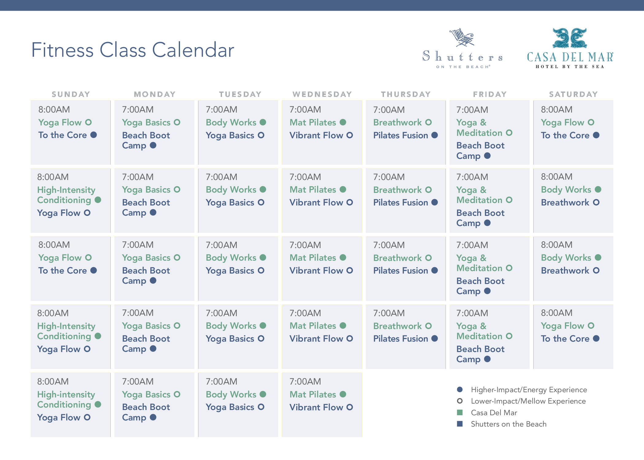 fitness class template