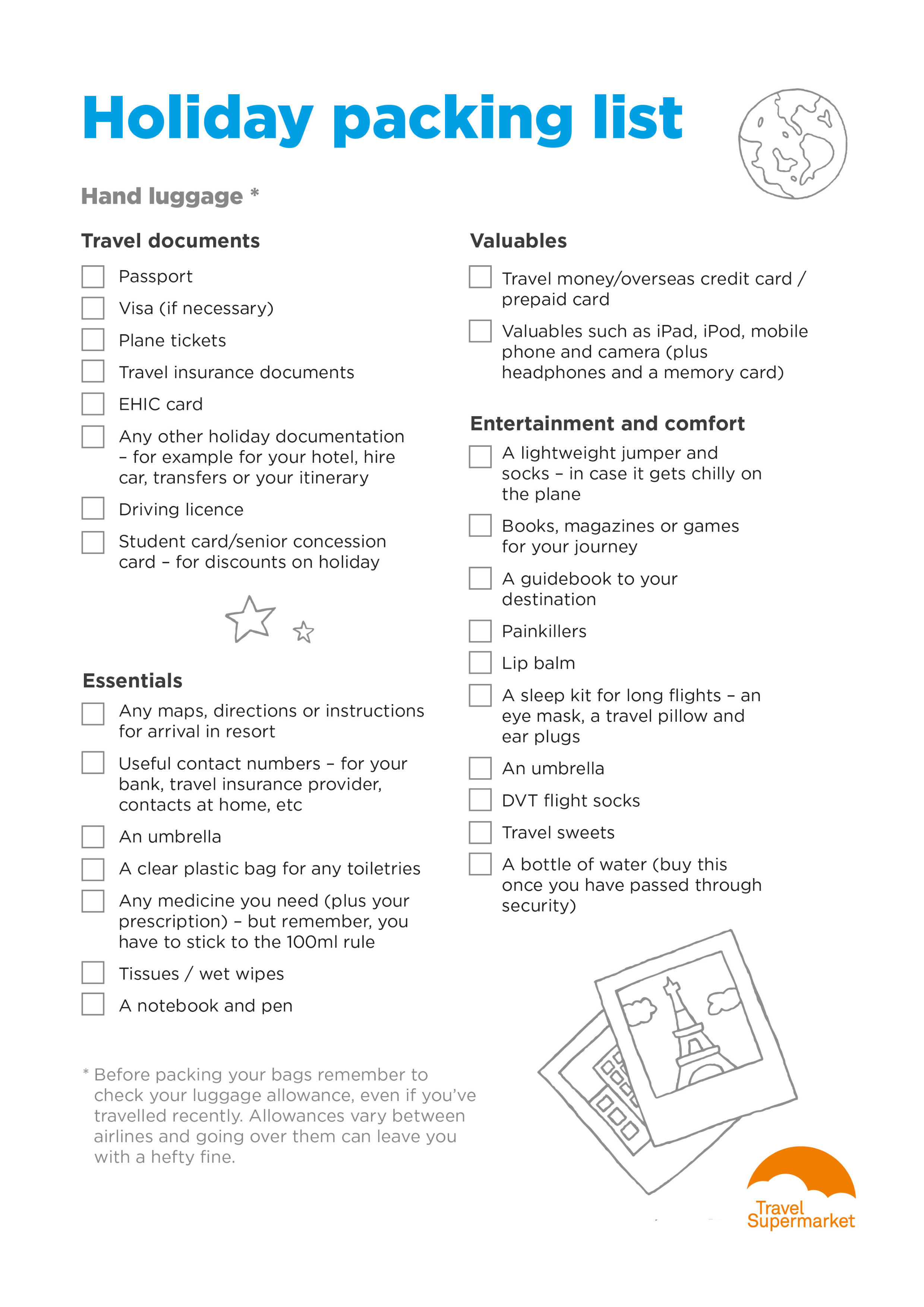 Holiday Packing Checklist template main image
