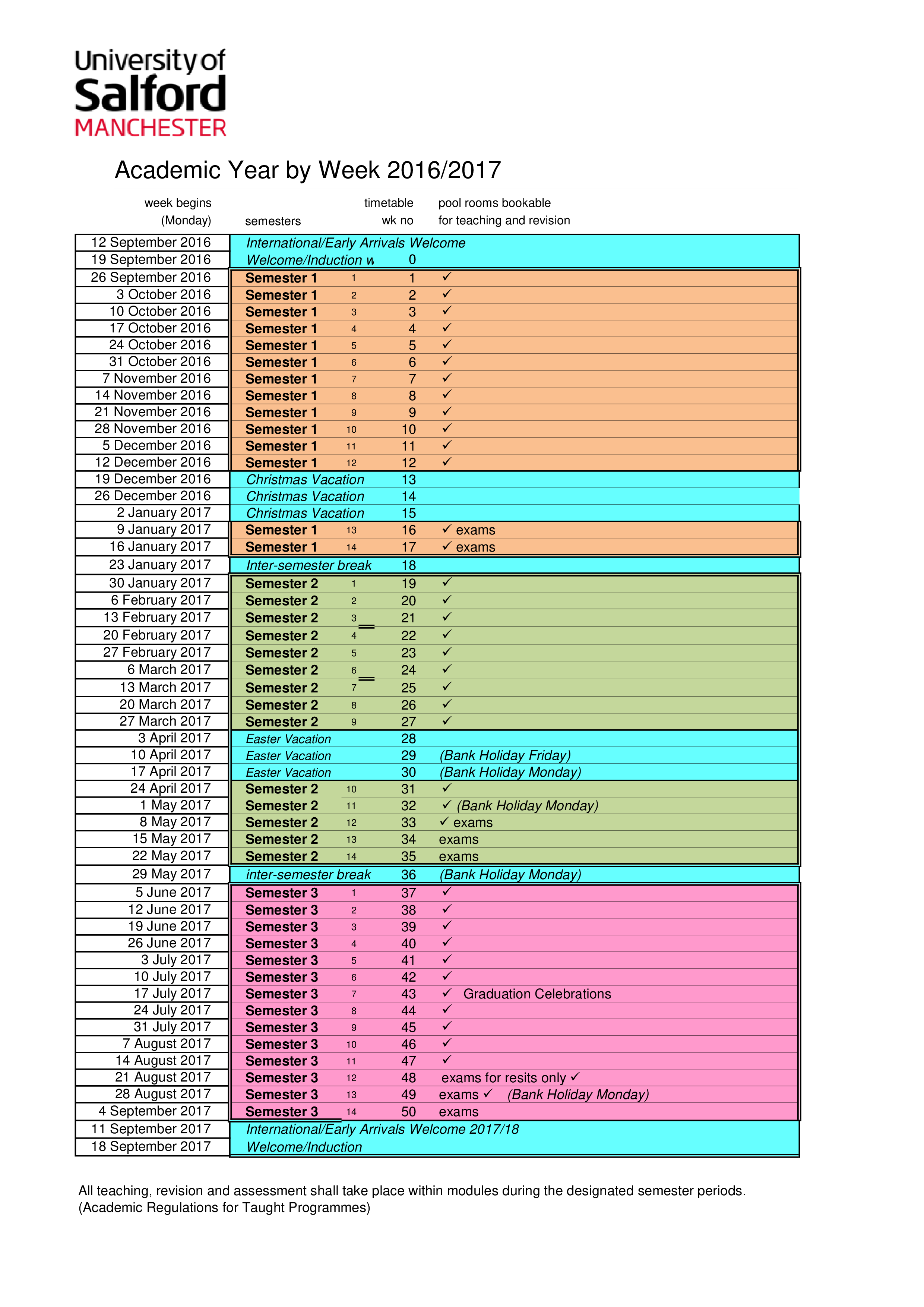 免费 Academic Weekly Calendar 样本文件在