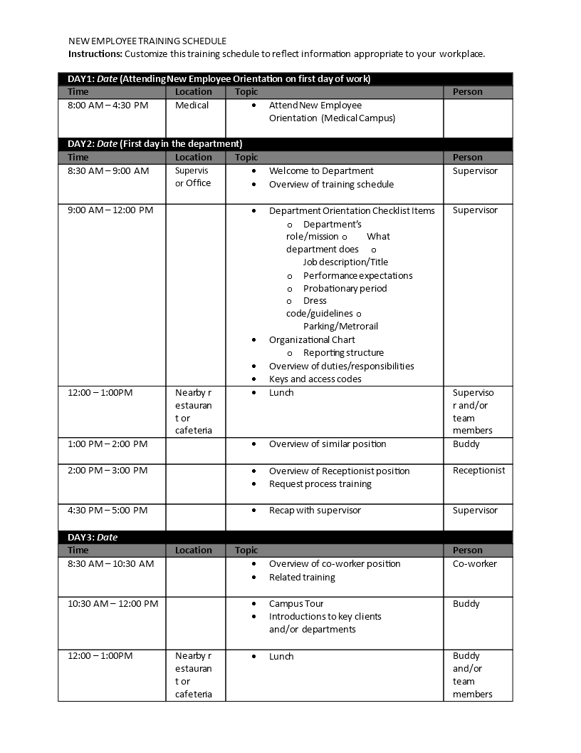 Trainingsprogramma schema main image