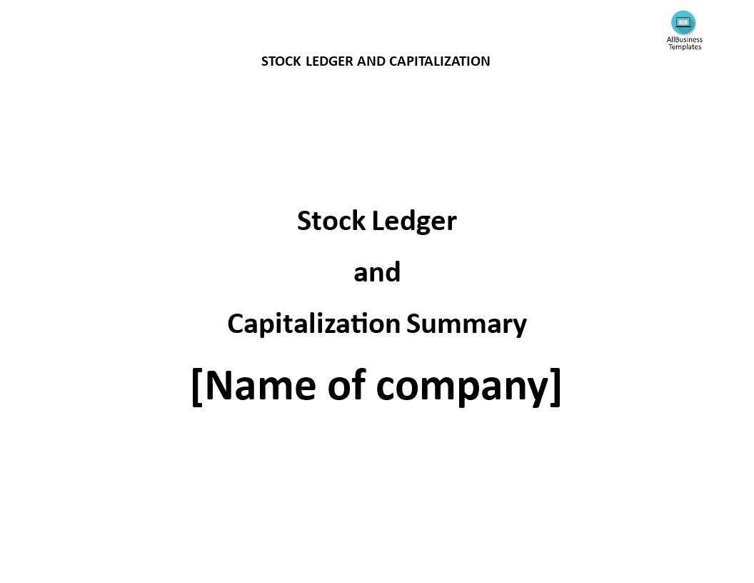 Stock ledger and capitalization summary main image