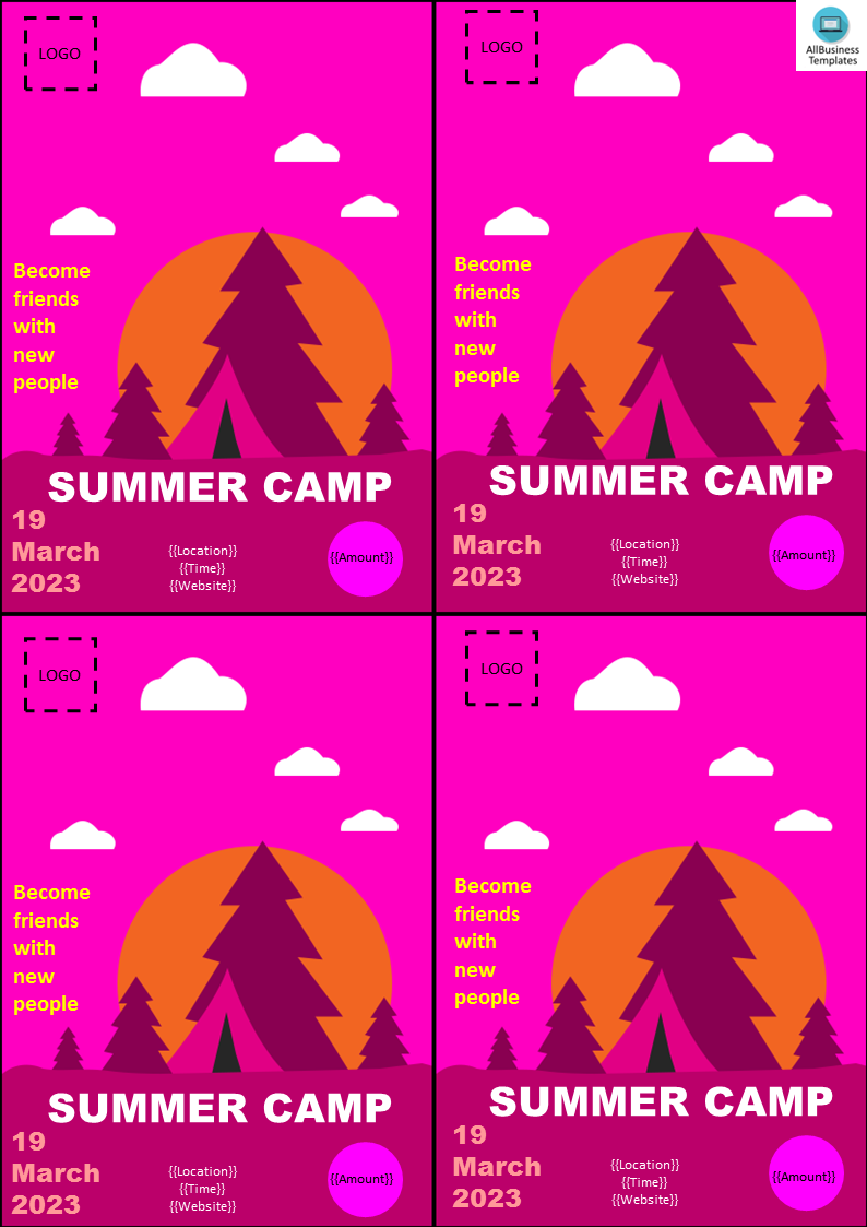 summer camp flyer design voorbeeld afbeelding 