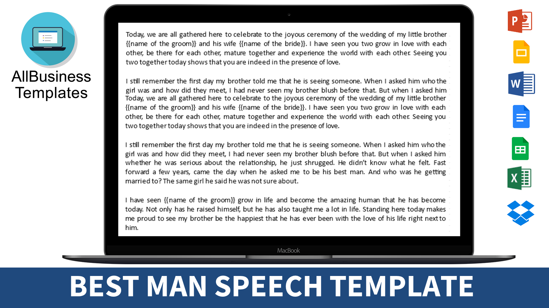 best man speech template