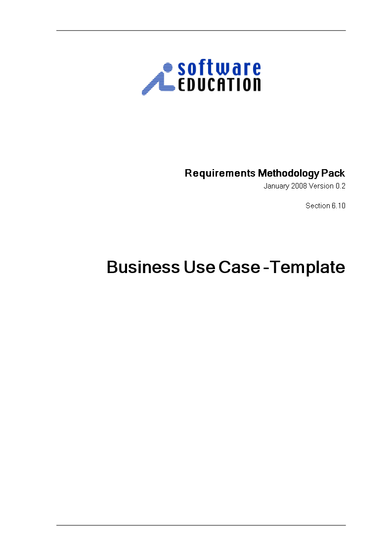 Business Case Software Education 模板