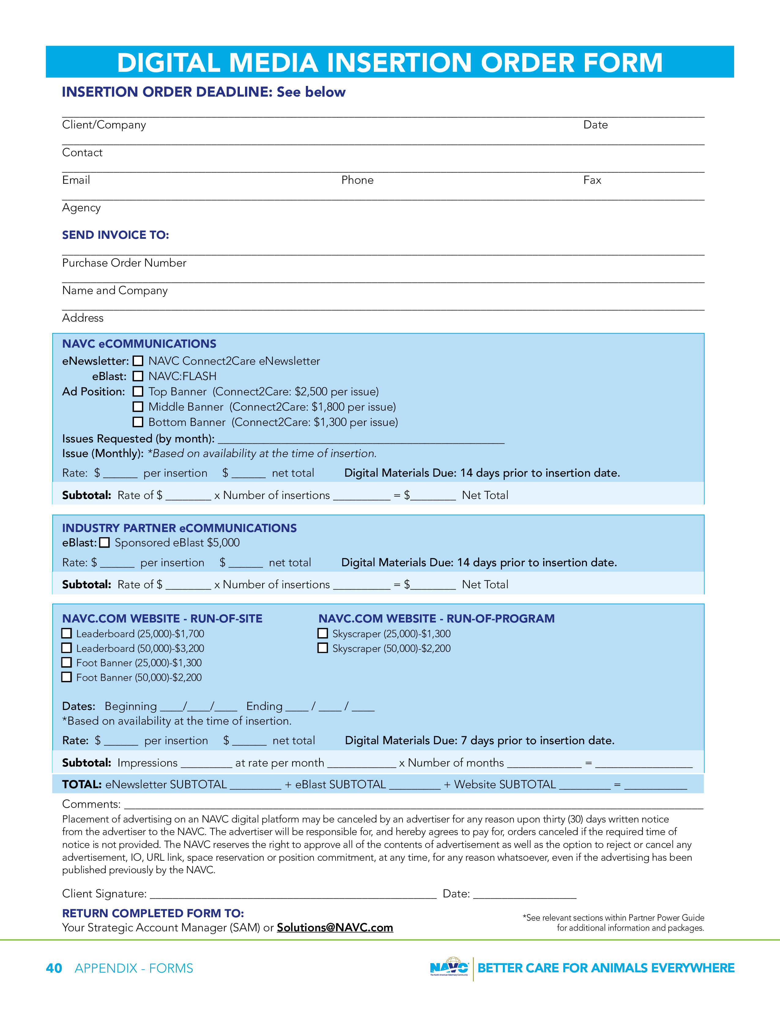 digital media insertion order template