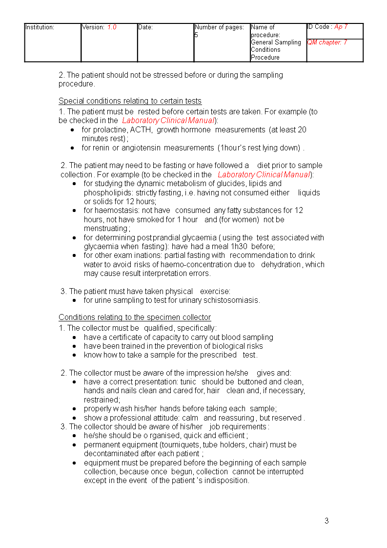 Sampling Conditions SOP main image