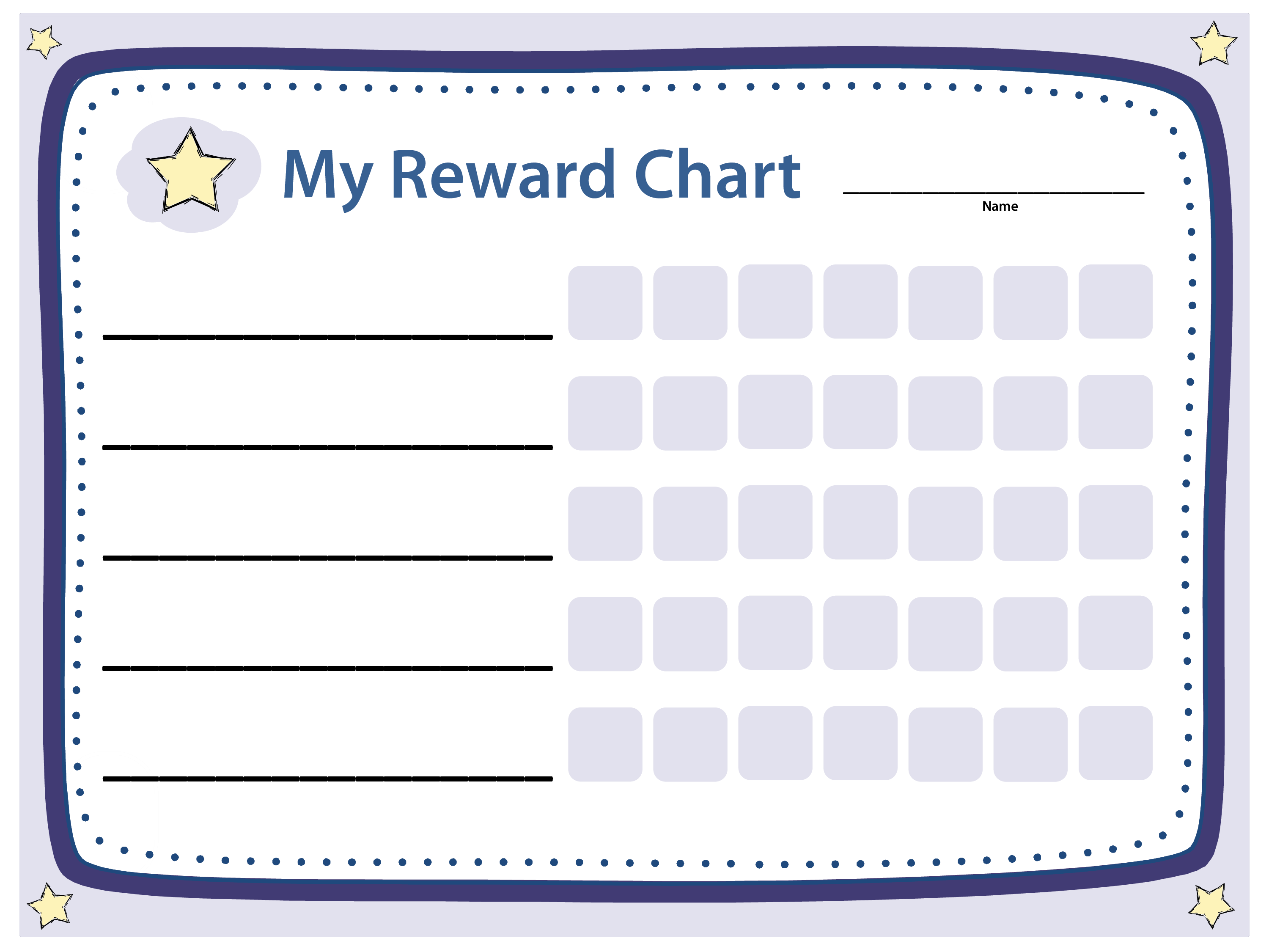 Kostenloses Blank Chart Reward Intended For Blank Reward Chart Template