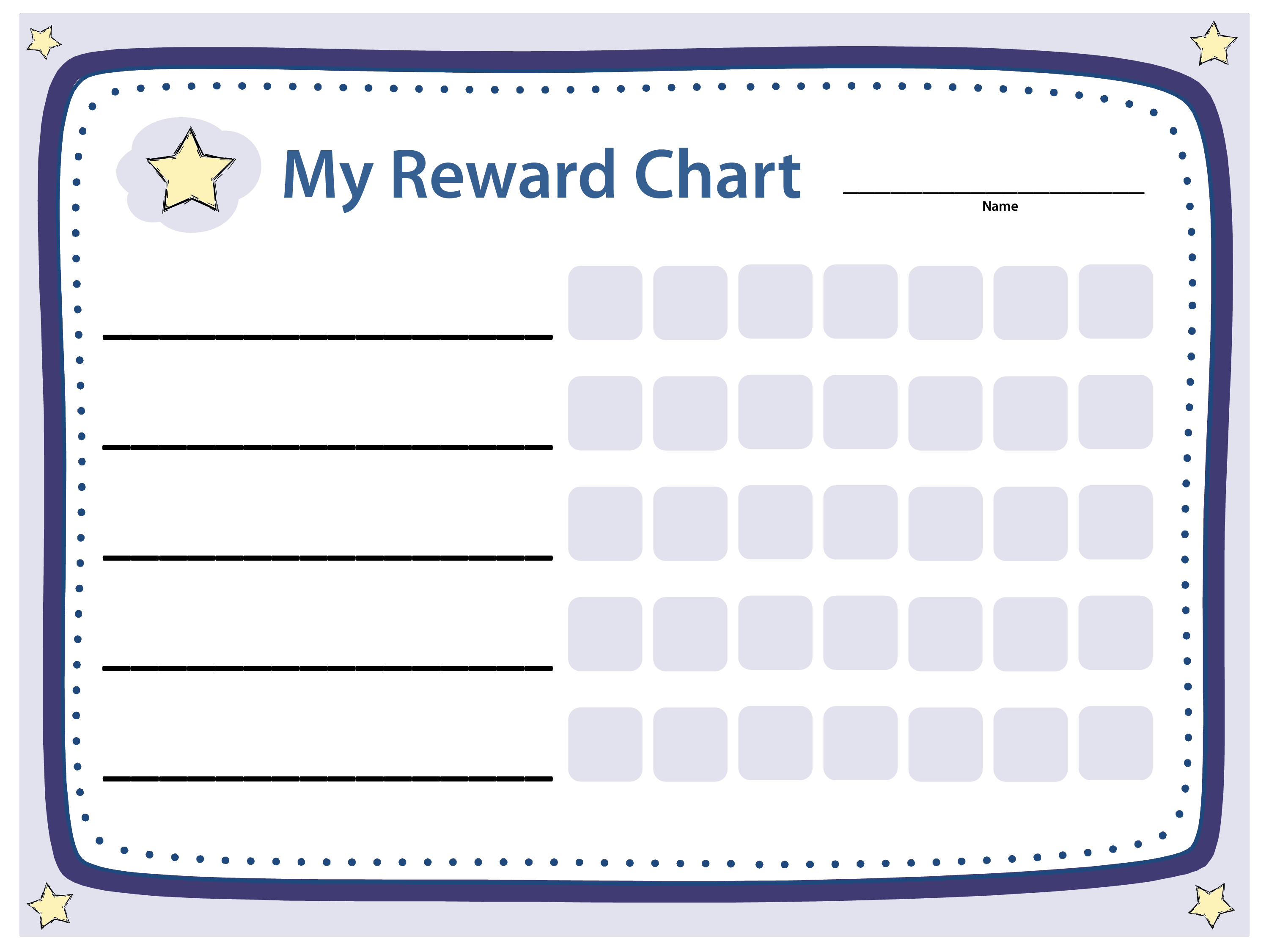 Blank Reward Chart Printable Free