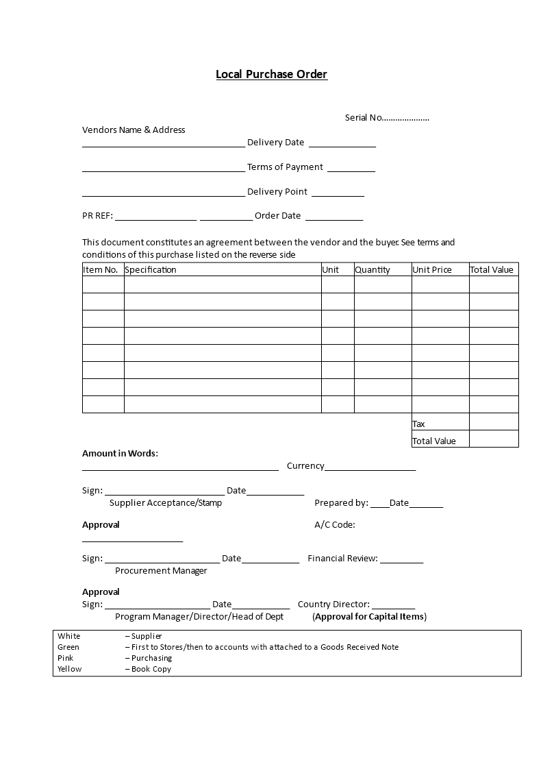 local purchase order word template