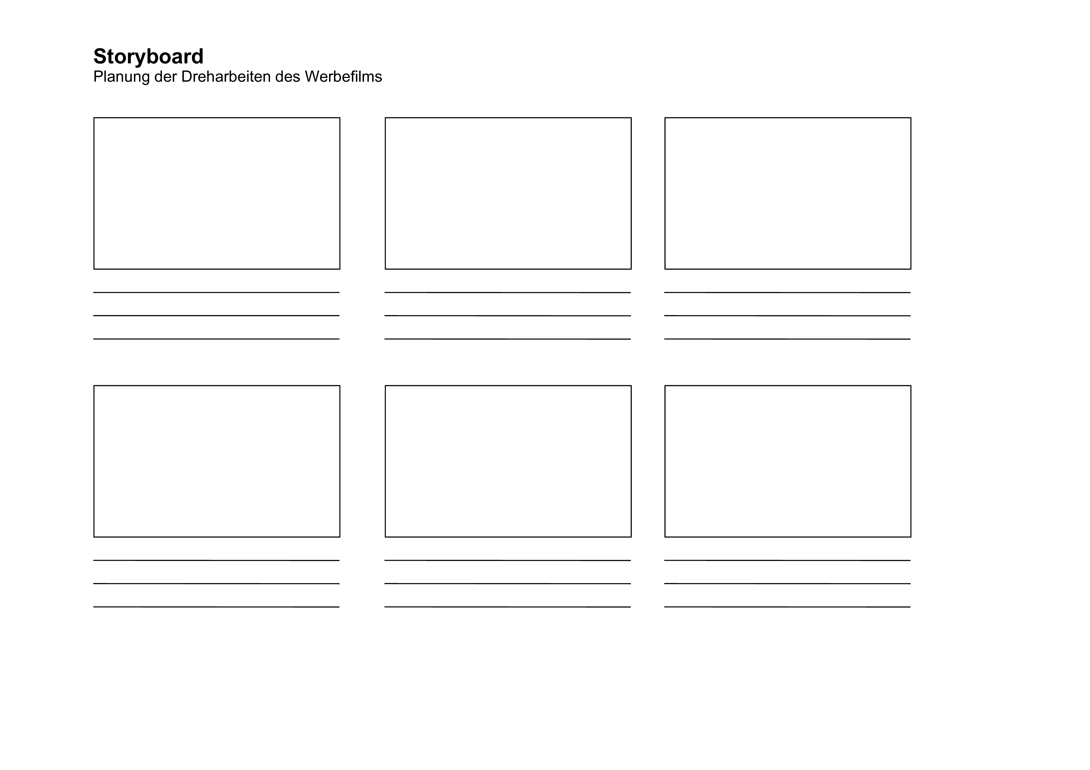 werbevideo storyboard (szenenbuch) template