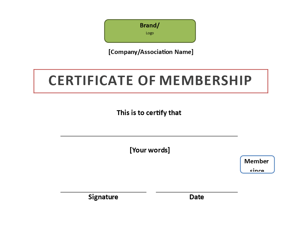 certificate of membership template