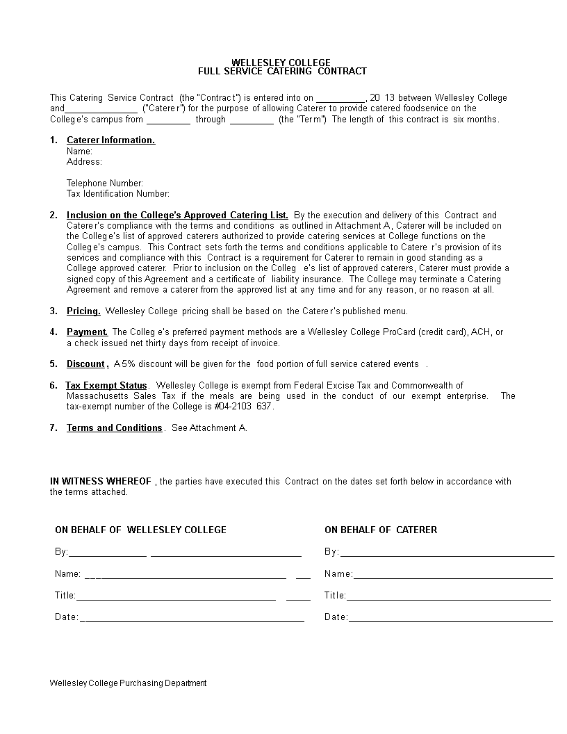 catering service contract template