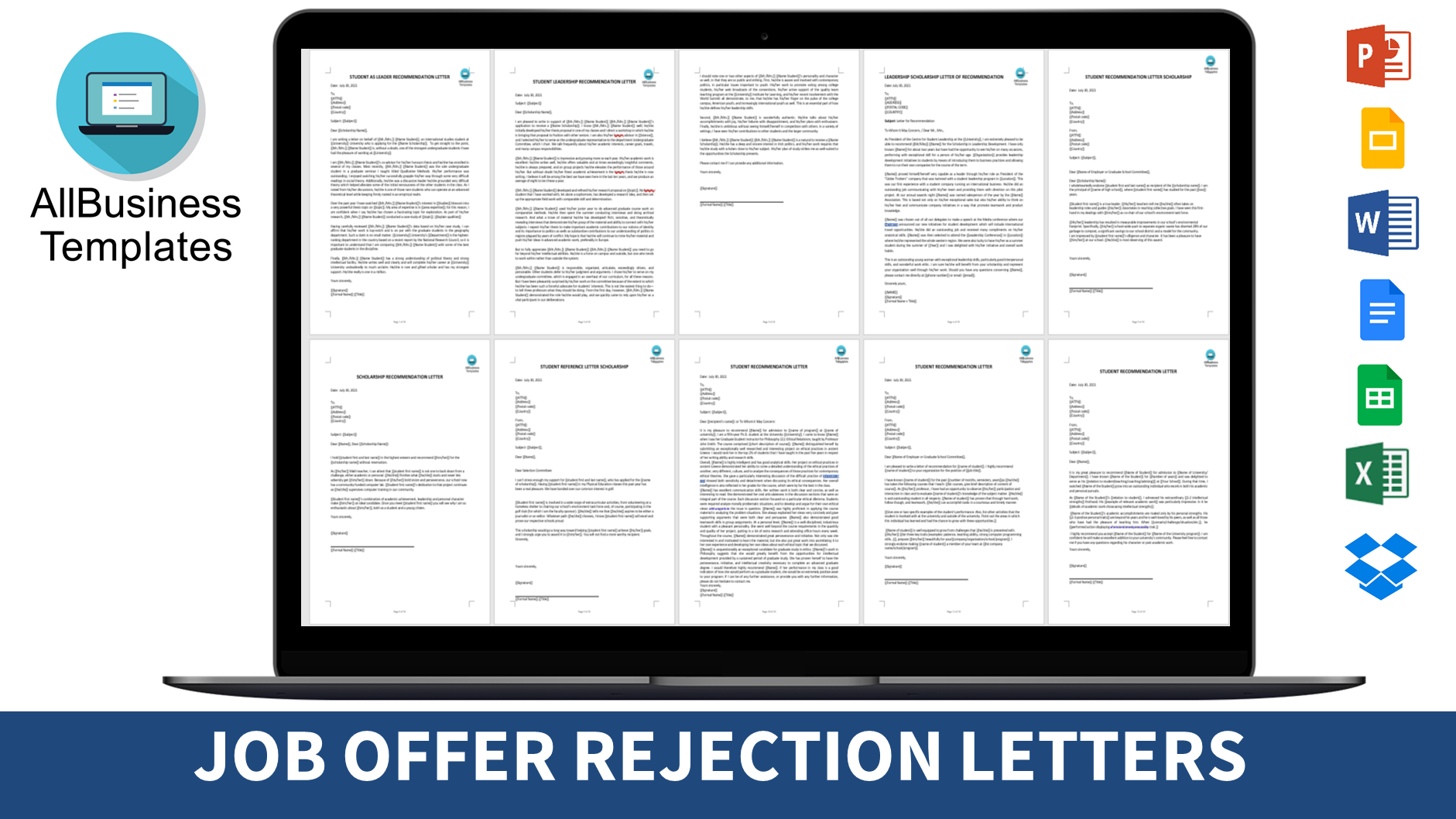 Proper Job Rejection Letter sample 模板