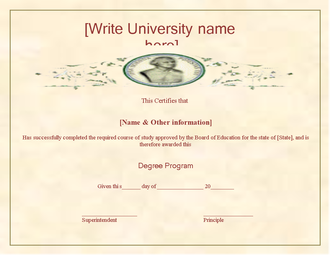 university degree certificate template