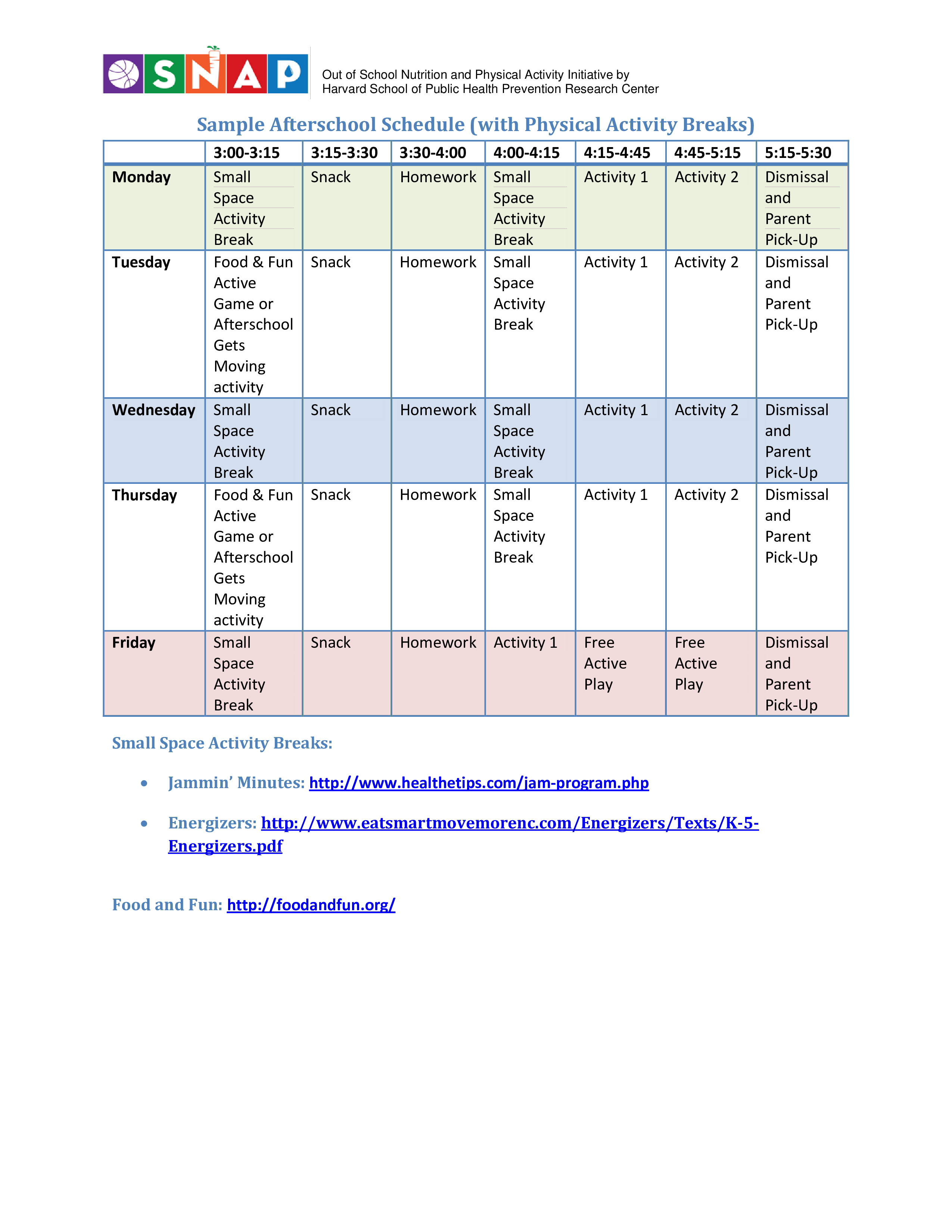 after school homework schedule template