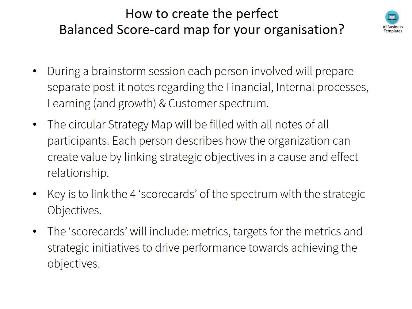 Business Balanced Scorecard template Templates at