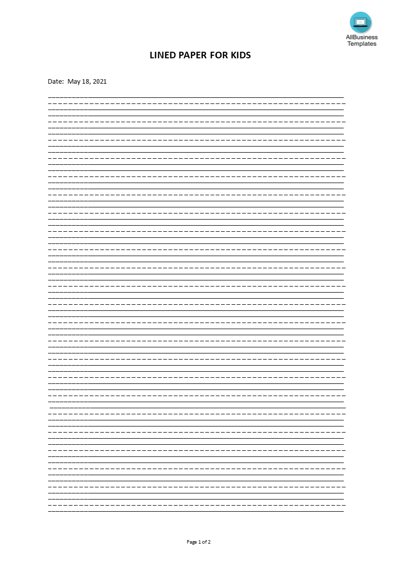 lined paper for kids plantilla imagen principal