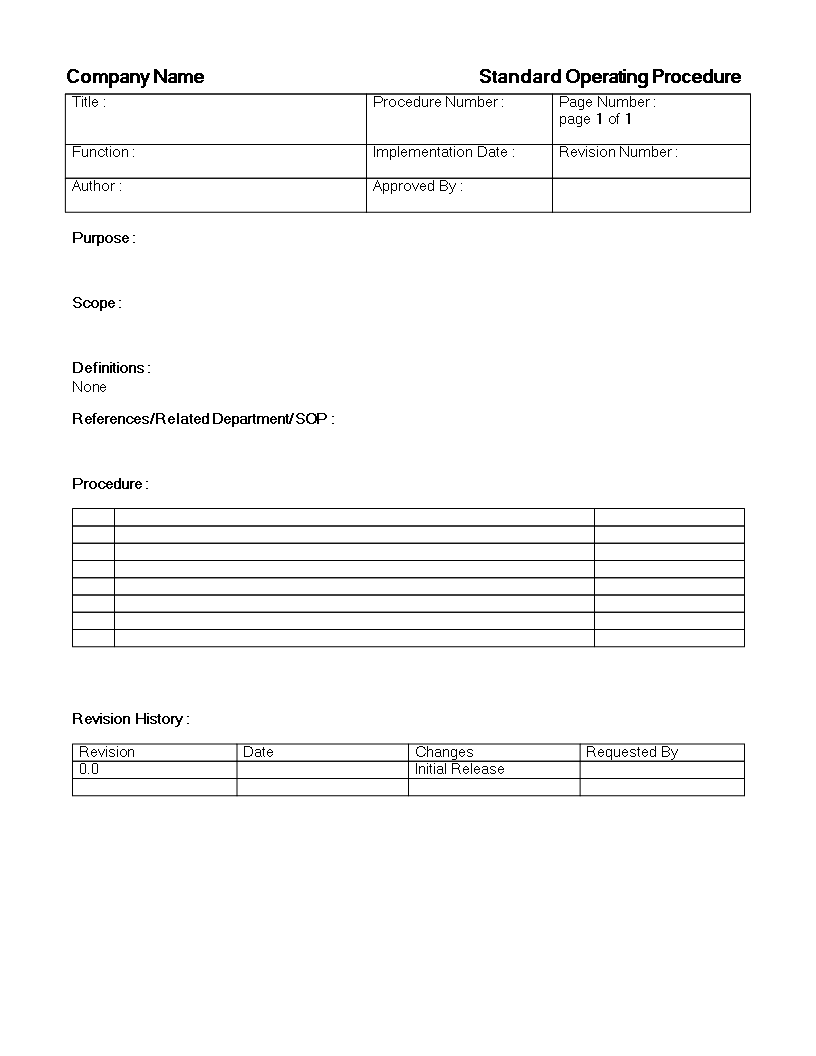 standard operating procedure example modèles