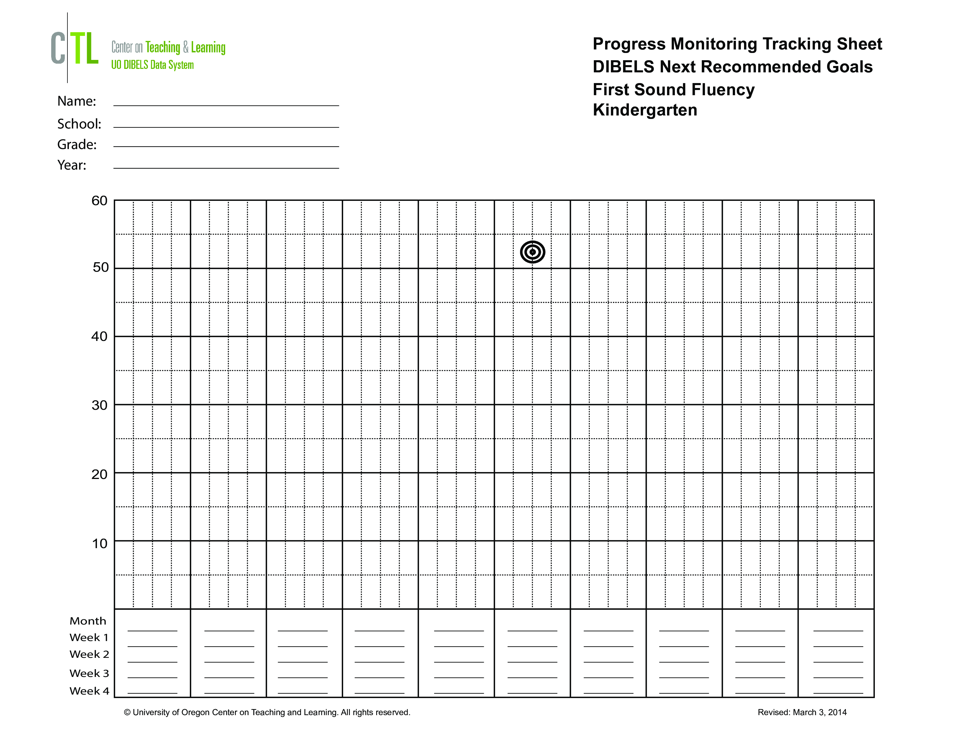 Progress Monitoring Tracking Sheet 模板