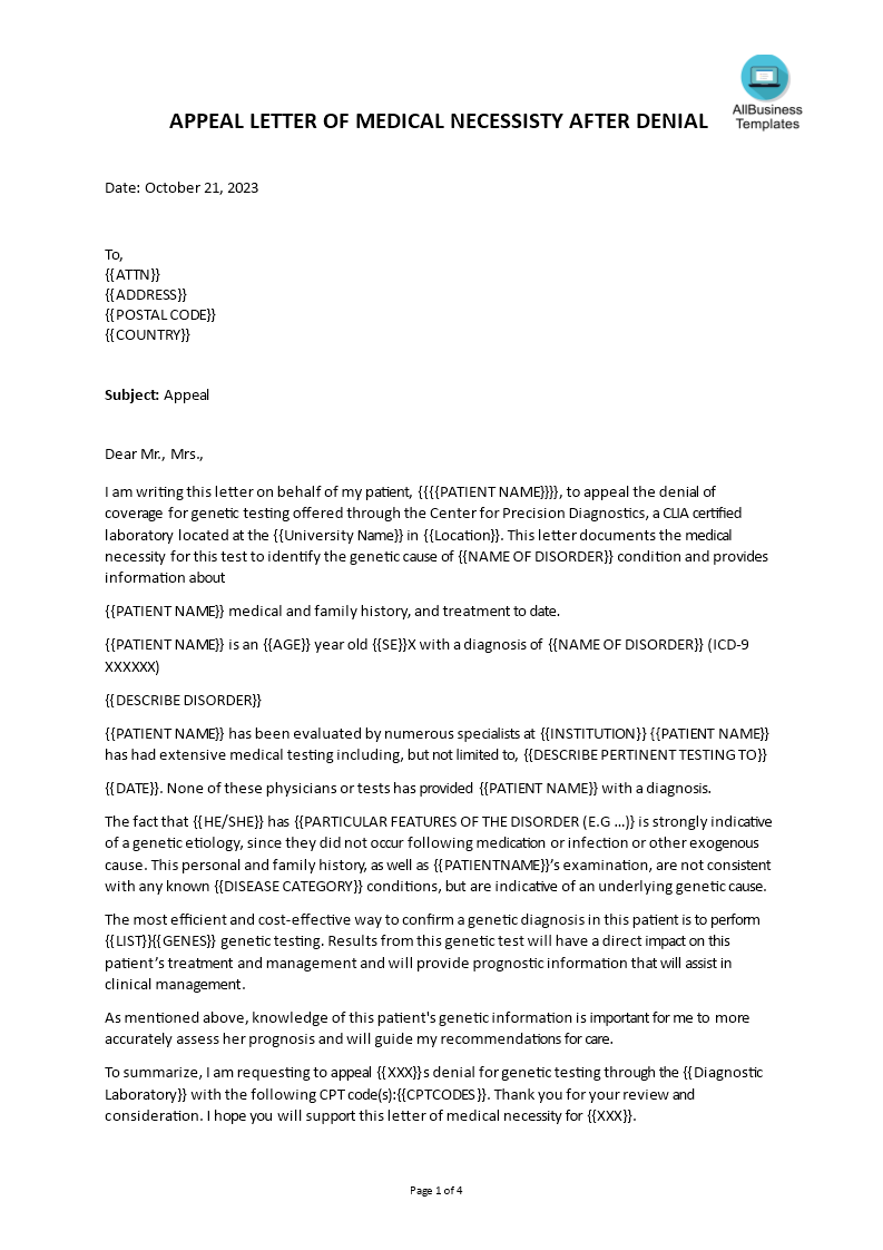 Letter Of Appeal Templates from www.allbusinesstemplates.com