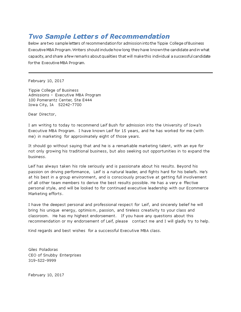 Executive Letter Of Recommendation from www.allbusinesstemplates.com