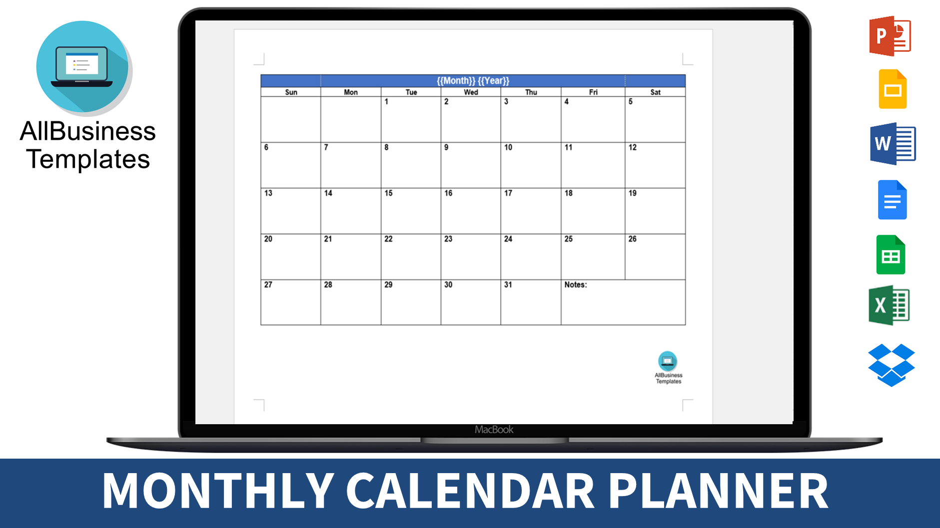 daily planner per month plantilla imagen principal