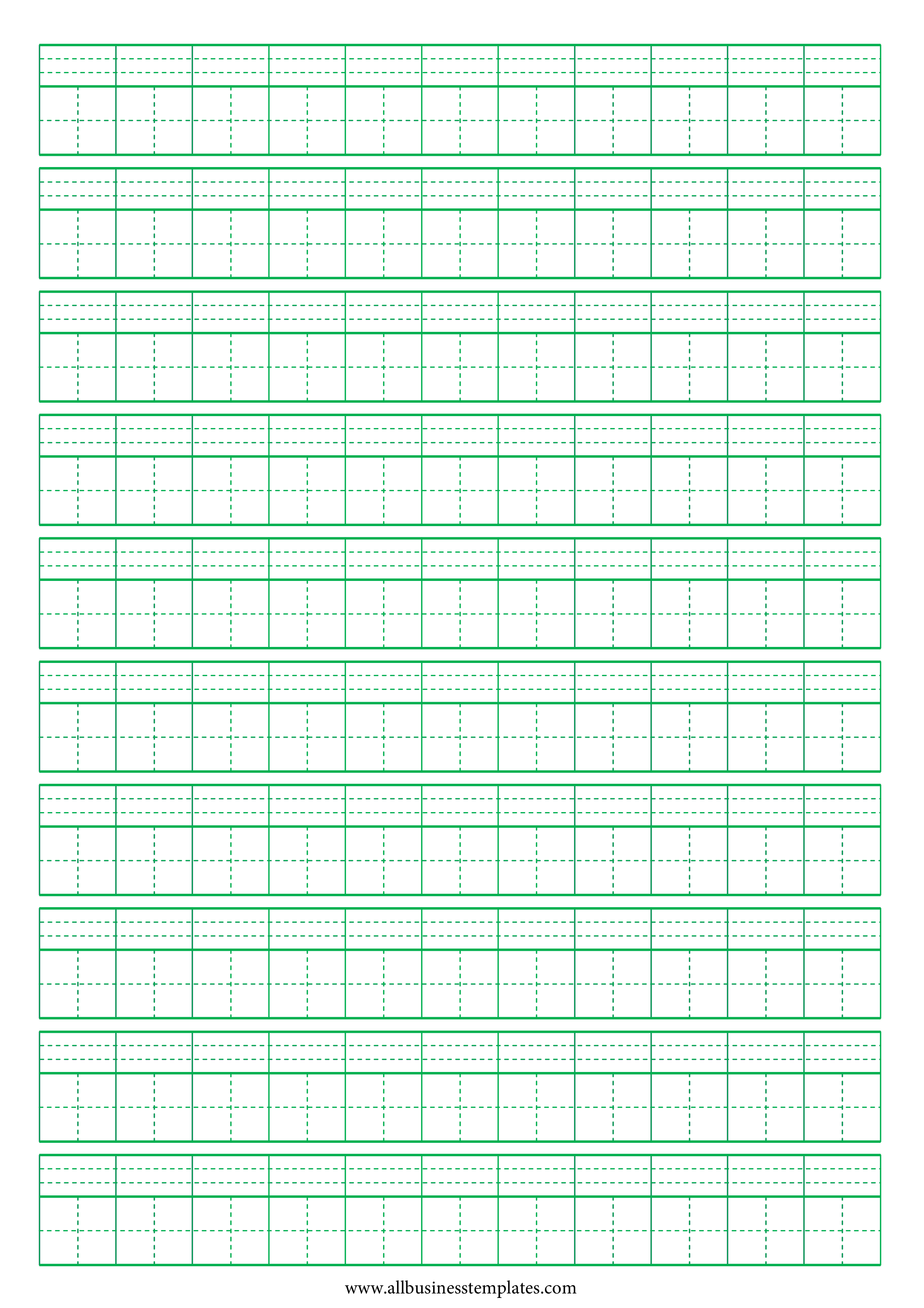 Writing Chinese Pinyin characters template 模板