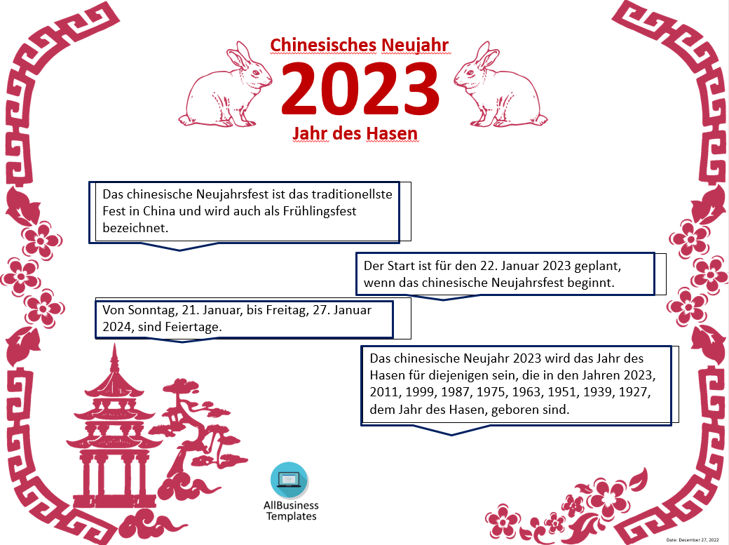 Social-Media-Beitrag zum chinesischen Neujahr 2023 模板