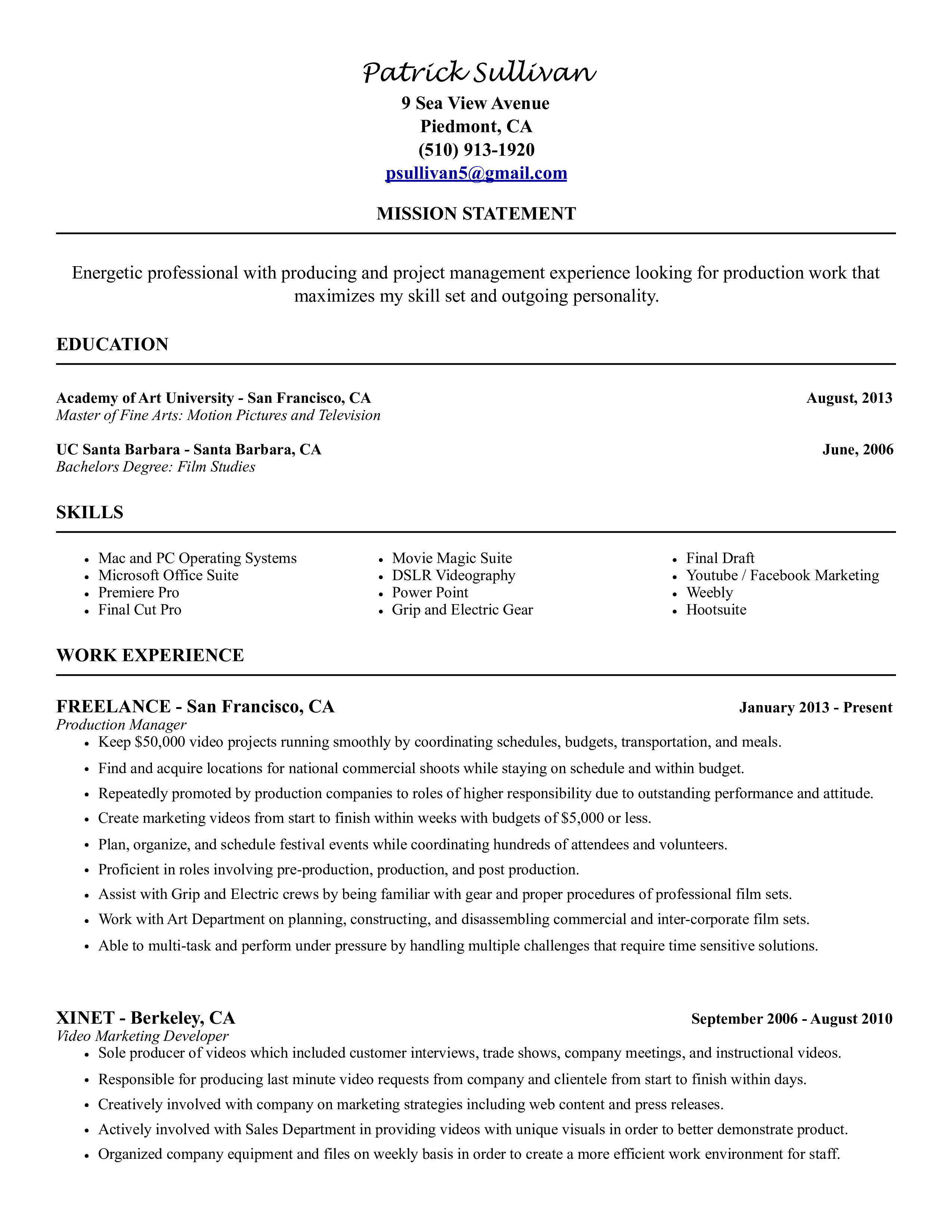 sample resume modèles