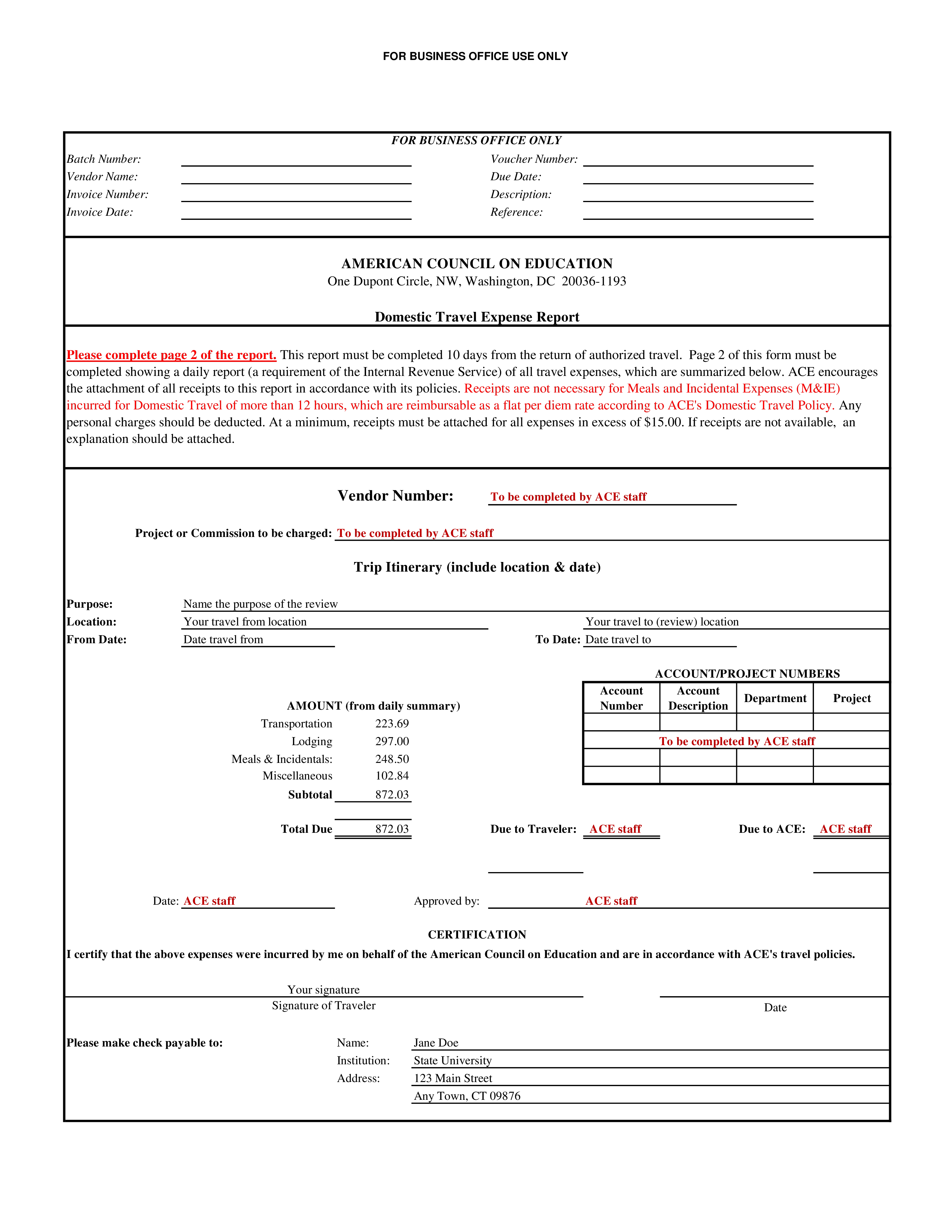 Simple Travel Expense Report main image