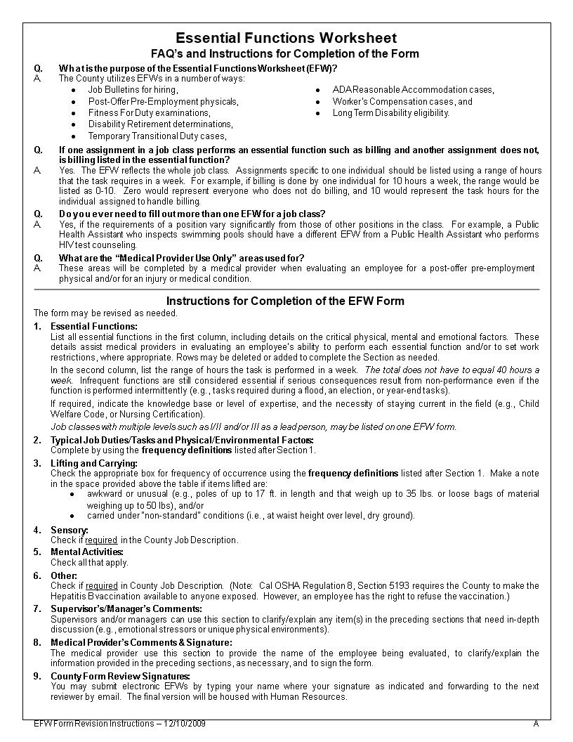 Essential Functions Worksheet main image