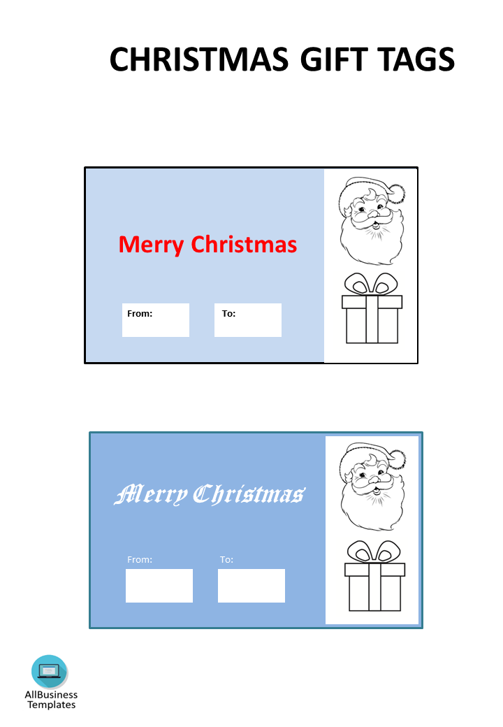 christmas gift tags Hauptschablonenbild