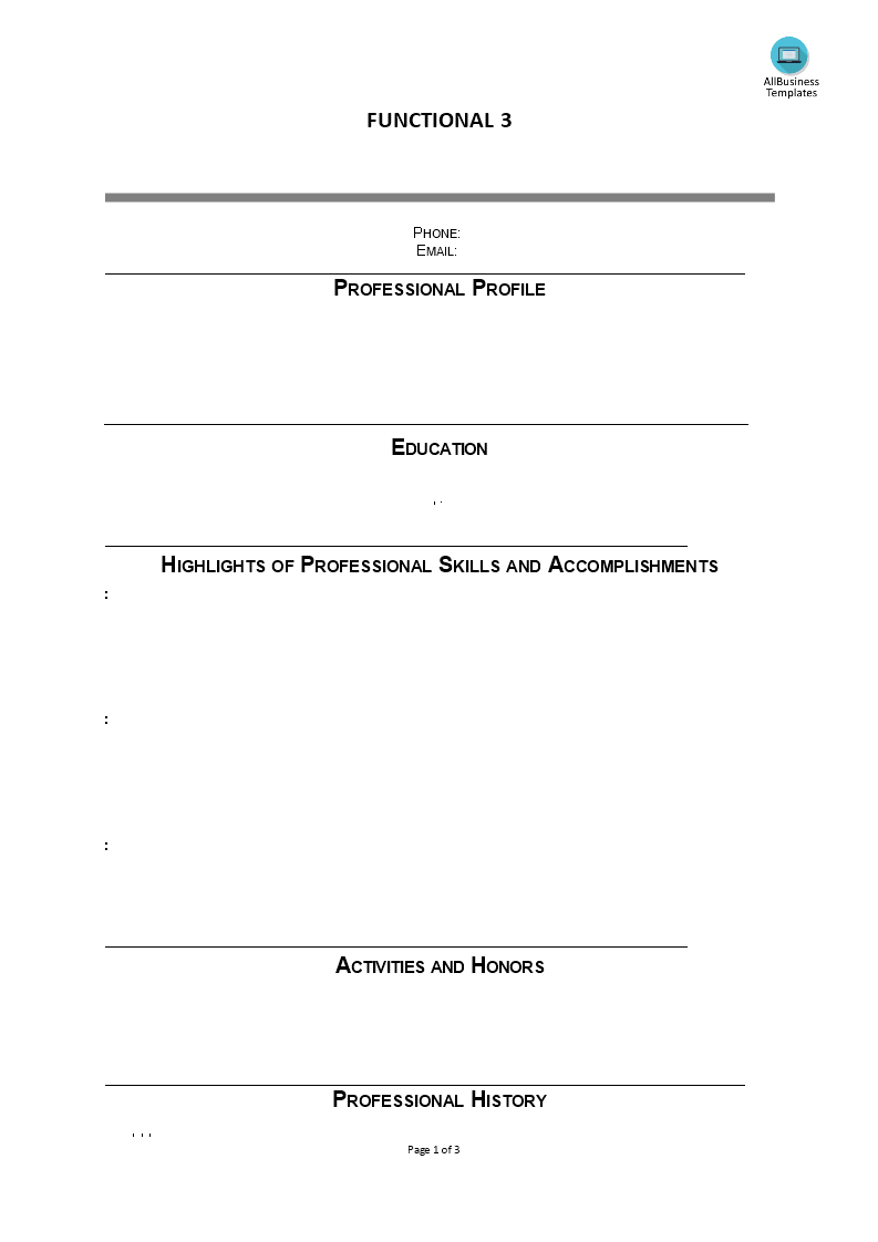 example functional resume plantilla imagen principal