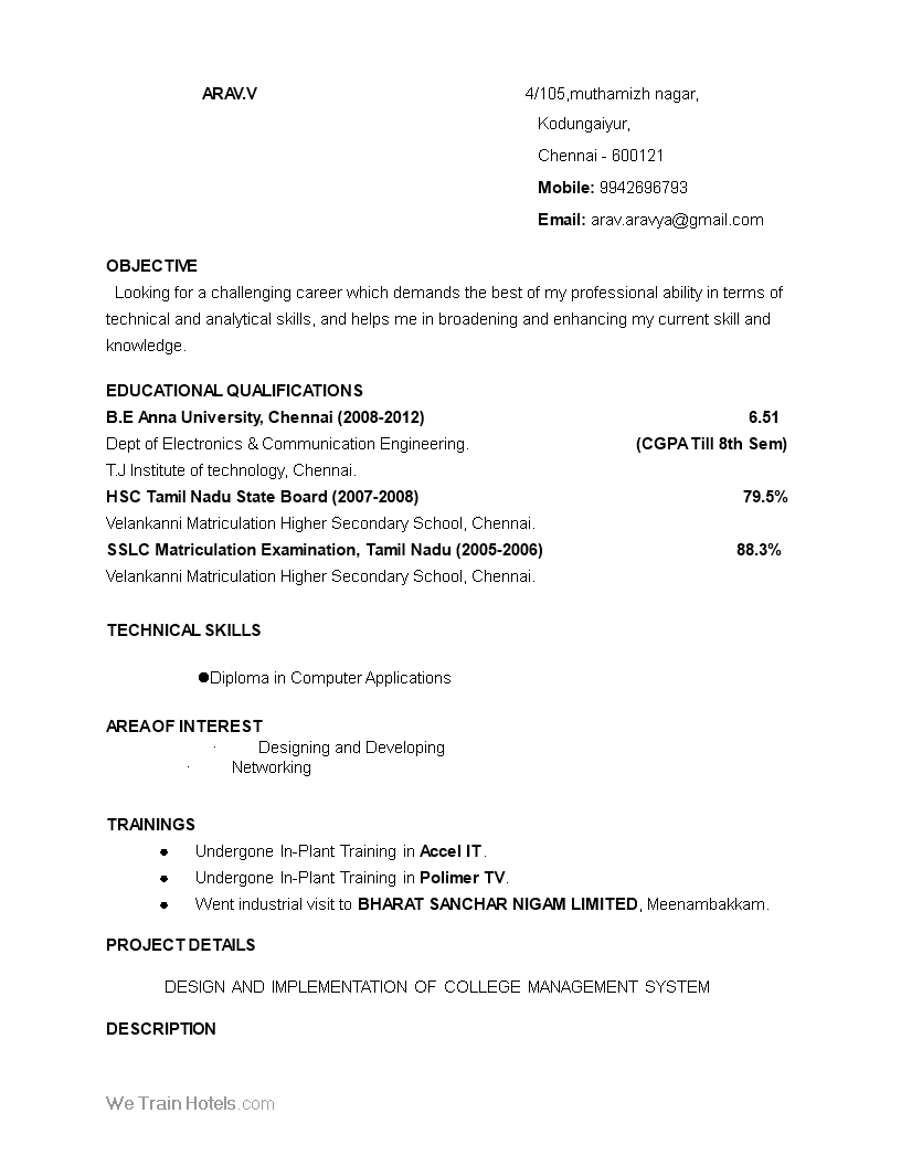 engineering student template