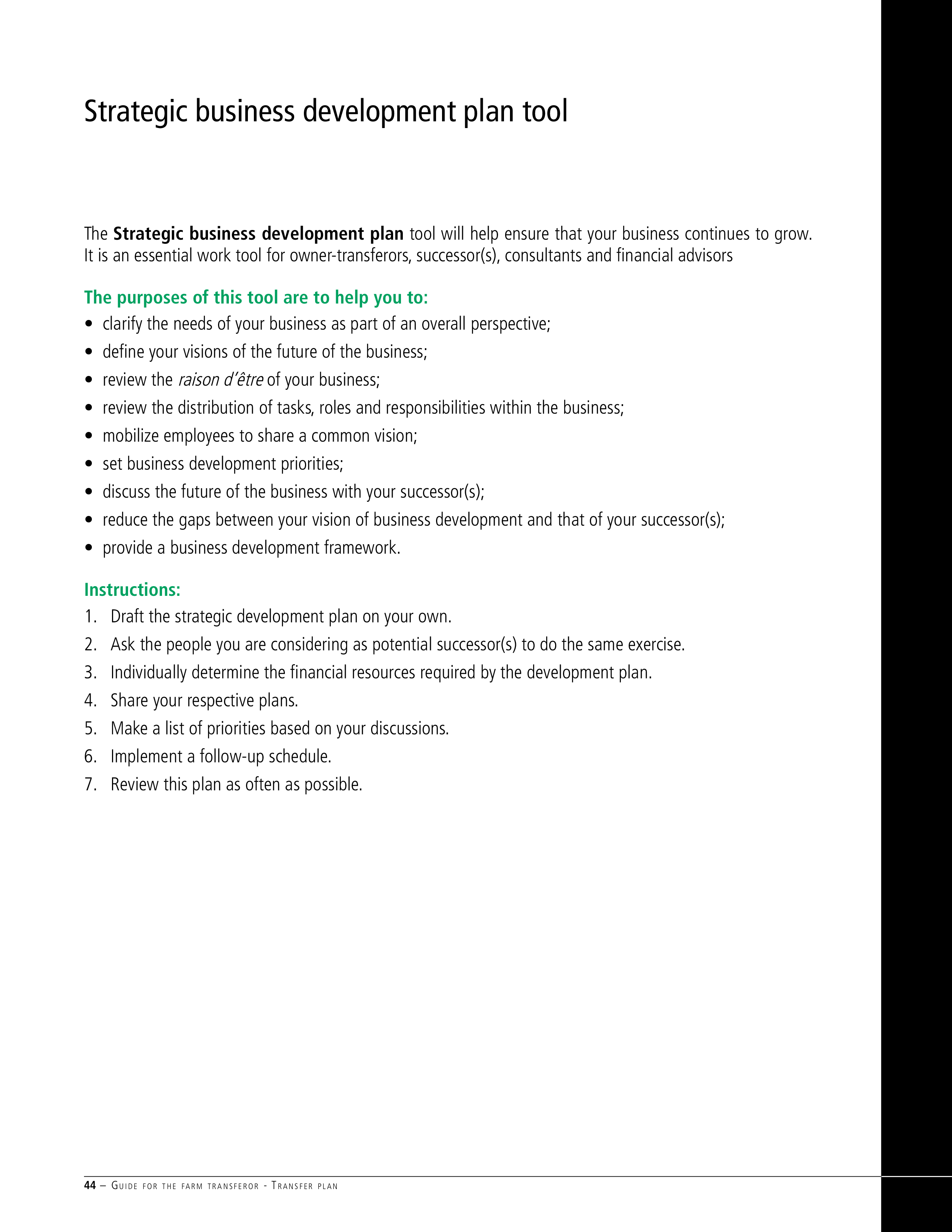 strategic business development plan modèles