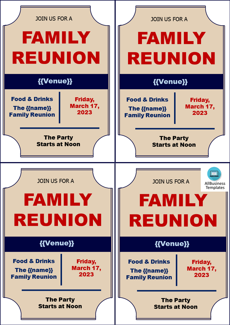 family reunion flyer voorbeeld afbeelding 