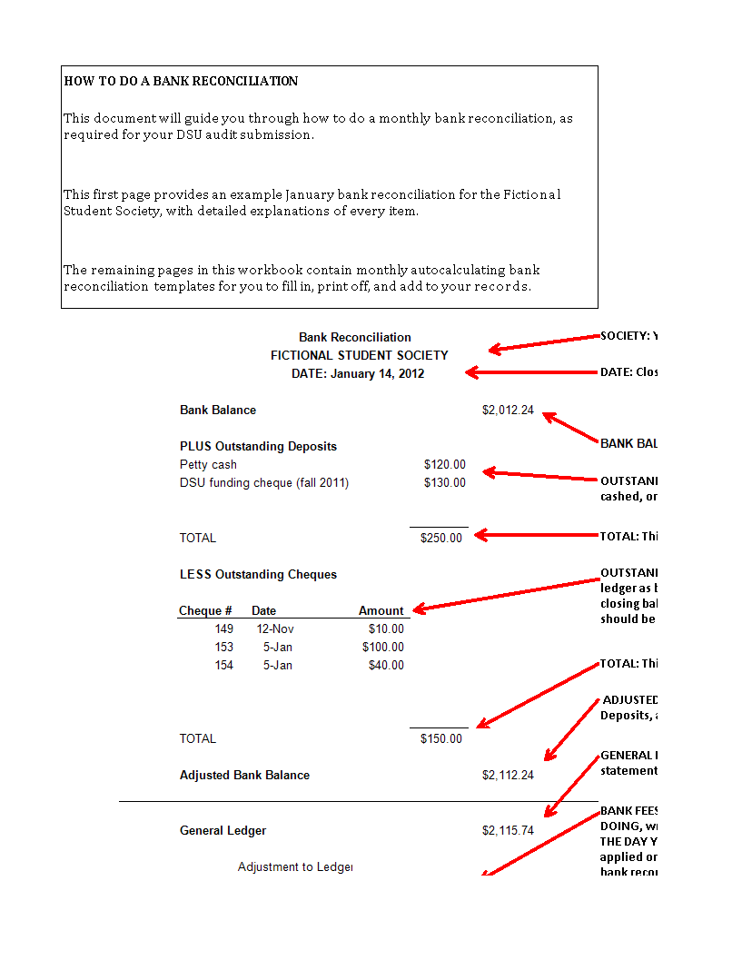 bank reconciliation worksheet template plantilla imagen principal