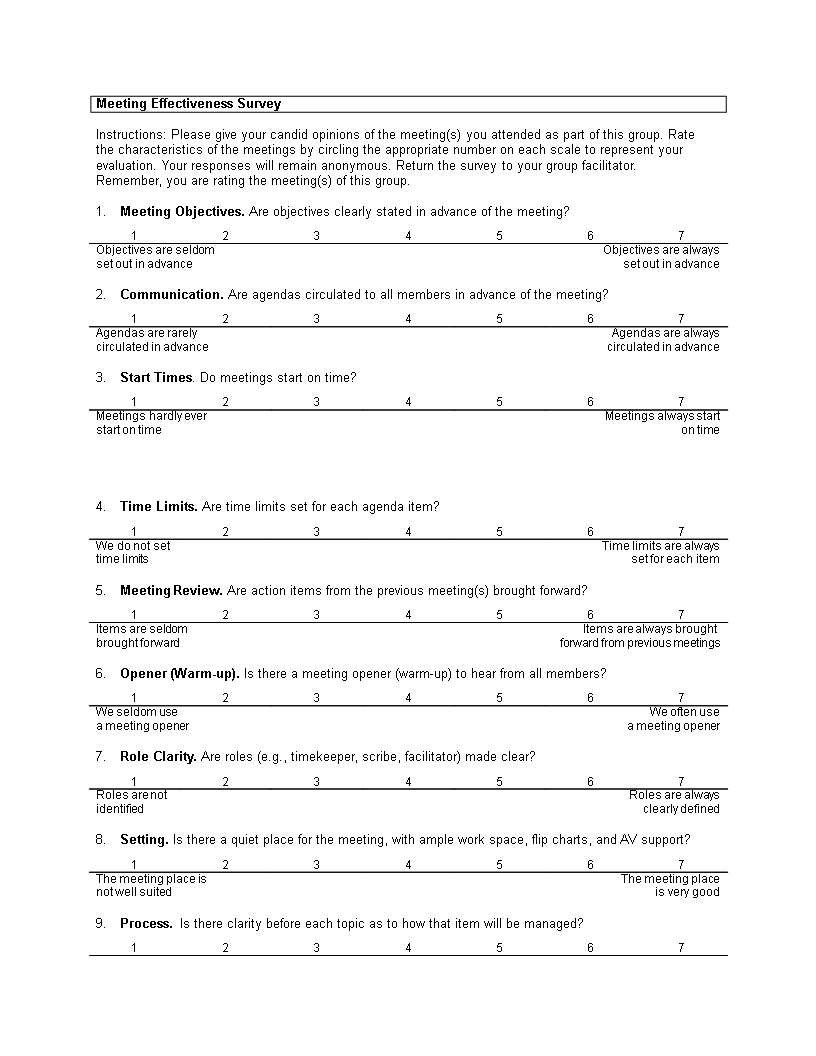 Meeting Effectiveness Survey main image