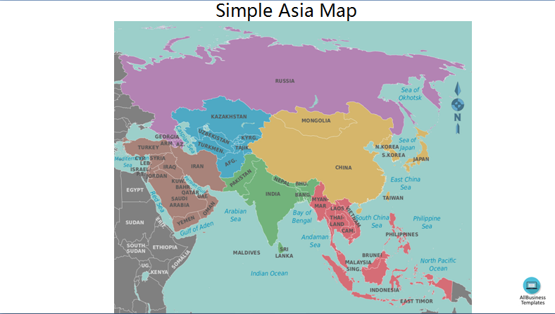 Gratis Simple Asia Map Outline
